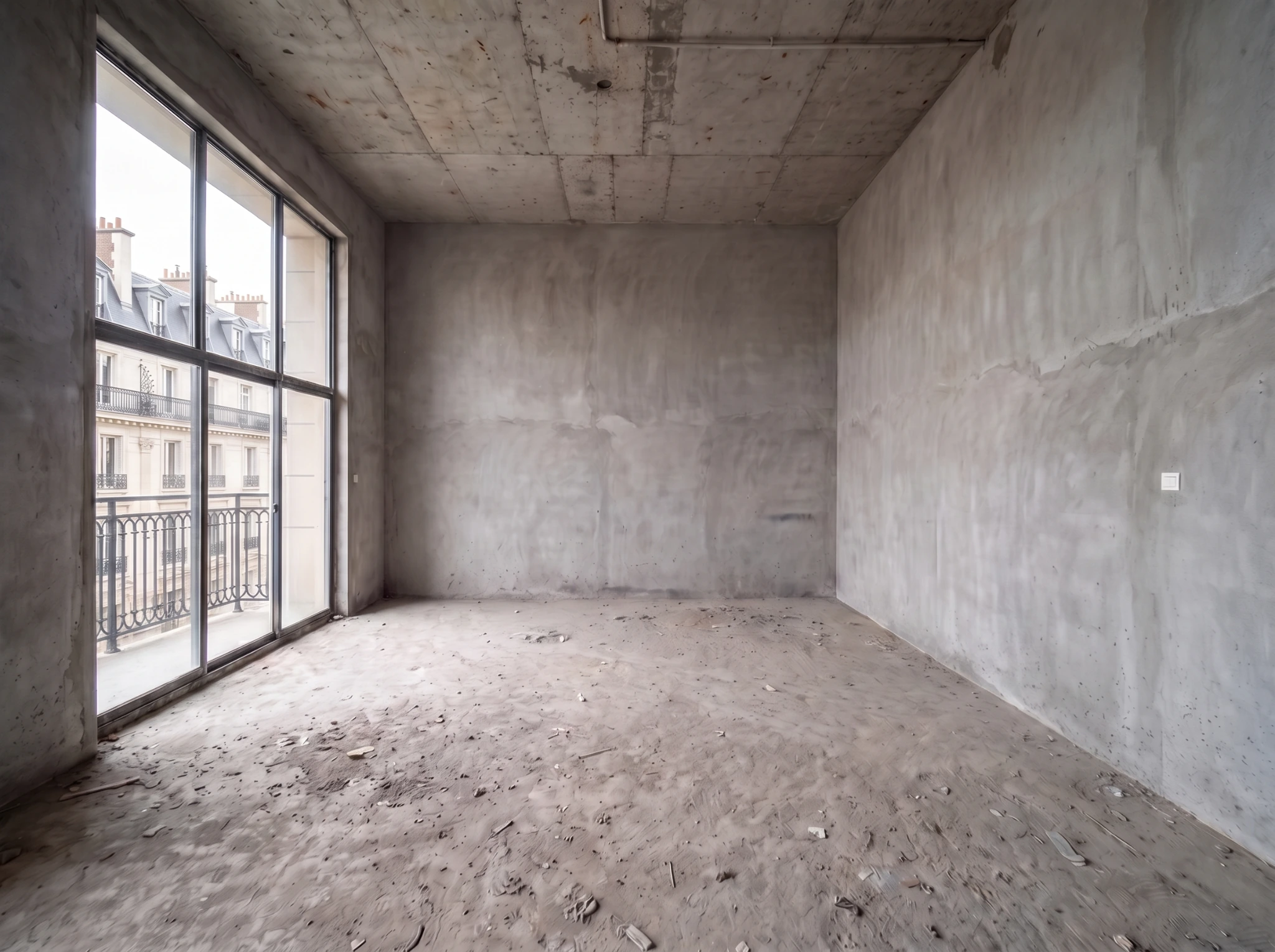 Empty room before interior design